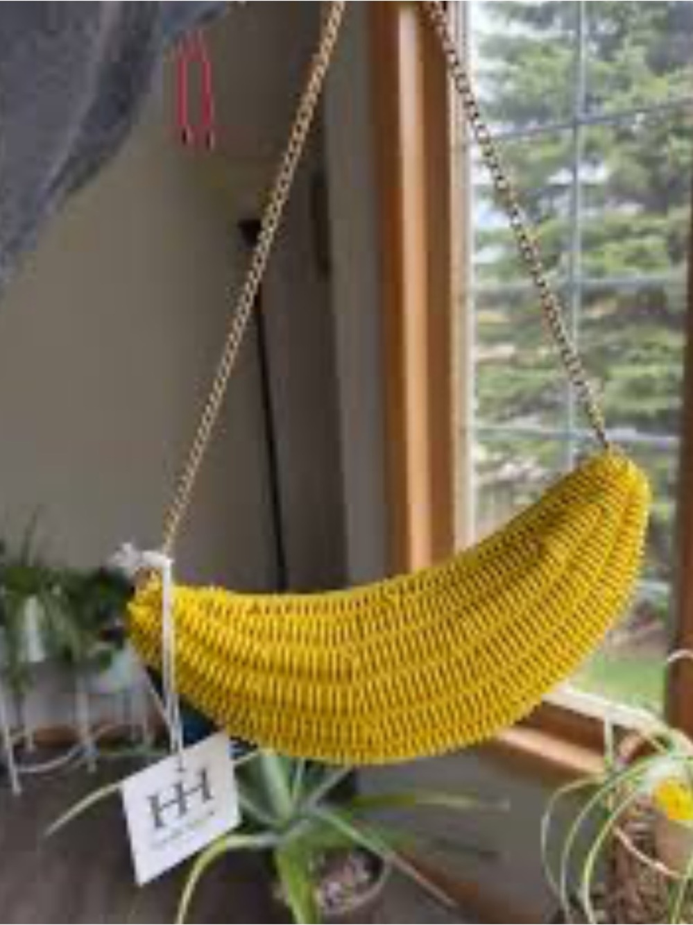Haute Hippie Style Yellow Wicker Banana Gold Chain Crossbody Bag NWT - Picture 9 of 13